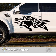 Yarış Bayrağı Yıldız Off Road Araba Sticker 
