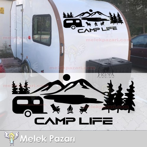Yazı Tercihli, Camp Life Orman Kamp Araba Karavan Sticker