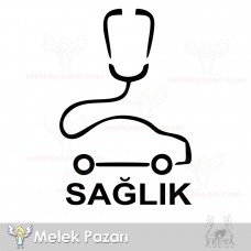 Yazı Tercihli Doktor Sağlık Logo Oto Sticker 