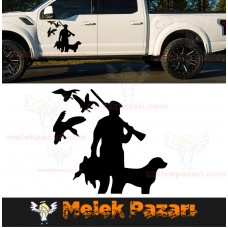 Ördek Avcısı ve Köpeği Oto Sticker