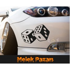 Şanslı Zarlar Araba Sticker 