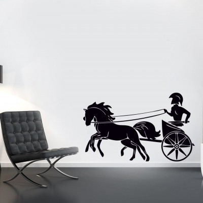 At Arabalı Gladyatör Duvar Sticker 