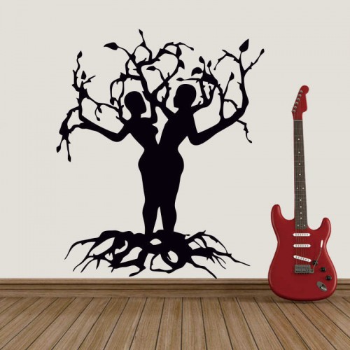 Ağaçtan Sevgililer Duvar Sticker