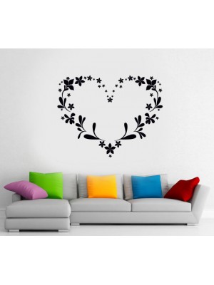 Çiçek Kalp Duvar Sticker Çiçek Kalp Duvar Sticker