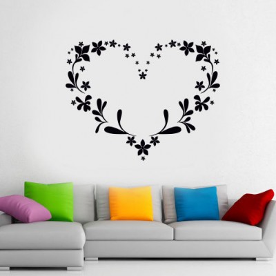 Çiçek Kalp Duvar Sticker