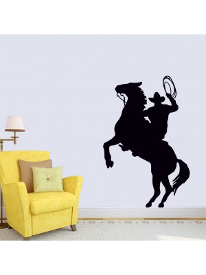 Çılgın Kovboy ve Atı Duvar Sticker Çılgın Kovboy ve Atı Duvar Sticker