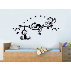 Daldaki Üç Maymun Duvar Sticker 