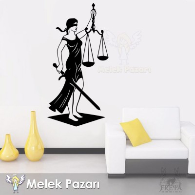 Themis Adalet Heykeli Duvar Sticker
