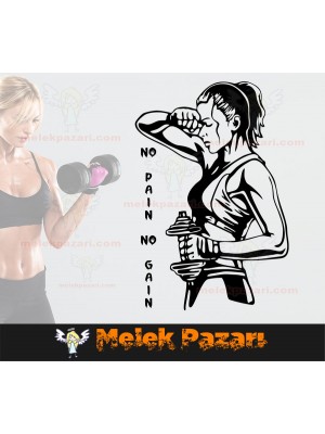 No Pain No Gain Fitness Duvar Sticker No Pain No Gain Fitness Duvar Sticker