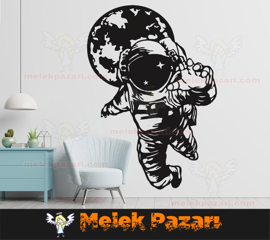 Astronot Uzay Duvar Sticker