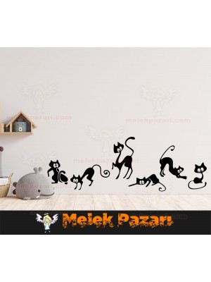 Kedi Sevgisi Duvar Sticker