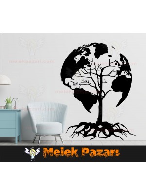 Ağaç Dünya Duvar Sticker