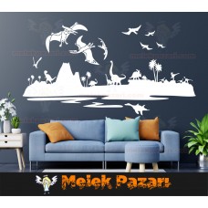 Jurassic Park Dinozor Manzara Duvar Sticker 