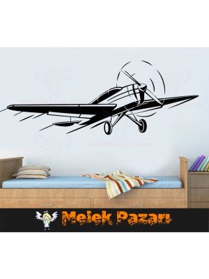 Tek Pervaneli Uçak Duvar Sticker