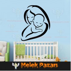 Anne ve Bebeği Duvar Sticker 