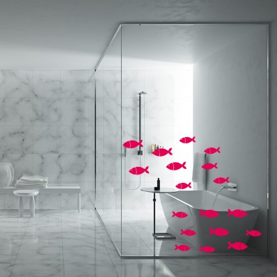 Balık Sürüsü Banyo, Duvar Sticker
