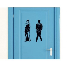 Bay, Bayan Esprili WC Giriş Sticker 