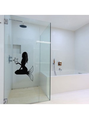 Deniz Yıldızı ve Deniz Kızı Banyo, Duvar Sticker 