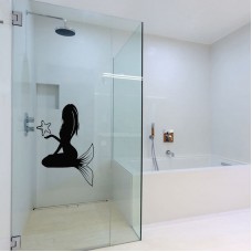 Deniz Yıldızı ve Deniz Kızı Banyo, Duvar Sticker  