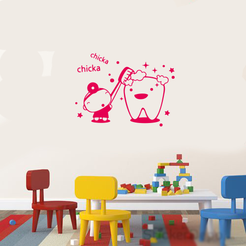 Diş Fırçalama Eğici Çocuk Odası Banyo Duvar Sticker
