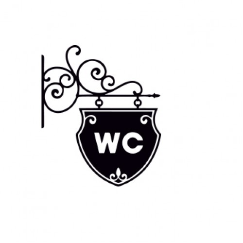 Ferforje Görünümlü WC Giriş Sticker