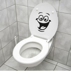 Gülen Surat Klozet Kapağı Banyo Sticker 
