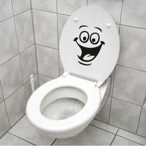 Gülen Surat Klozet Kapağı Banyo Sticker