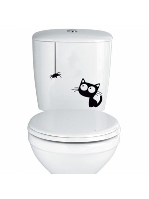 Kedi ve Örümcek Dolap, Klozet Sticker Kedi ve Örümcek Dolap, Klozet Sticker