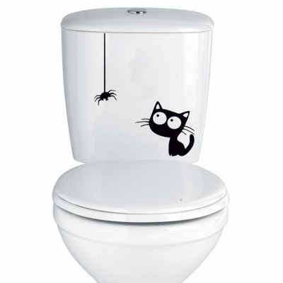 Kedi ve Örümcek Dolap, Klozet Sticker Kedi ve Örümcek Dolap, Klozet Sticker