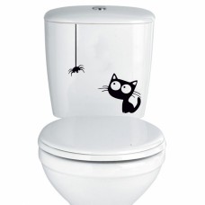 Kedi ve Örümcek Dolap, Klozet Sticker 