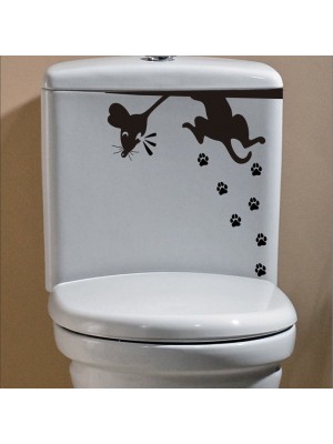 Yaramaz Fare Klozet Banyo Sticker Yaramaz Fare Klozet Banyo Sticker