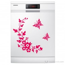 Kelebekler ve Çiçek Buzdolabı, Dolap, Beyaz Eşya Sticker 