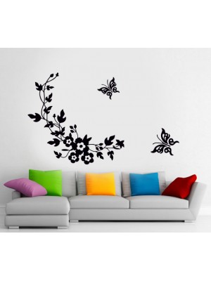 Çiçek ve Kelebekler Floral Duvar Sticker Çiçek ve Kelebekler Floral Duvar Sticker