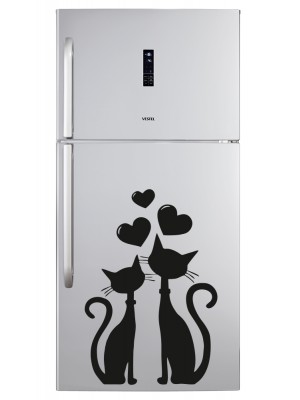 Aşık Kediler Beyaz Eşya Sticker