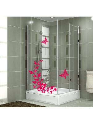 Çiçek ve Kelebek Banyo Sticker