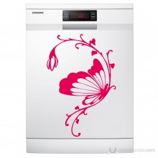 Floral Kelebek Beyaz Eşya Sticker 