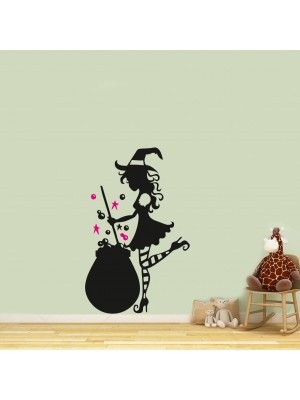 Cadı ve Büyü kazanı Duvar Sticker
