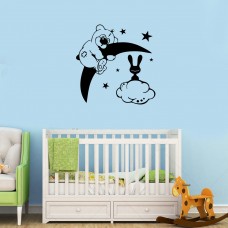 Ayı ve Tavşan Çocuk Odası Duvar Sticker 