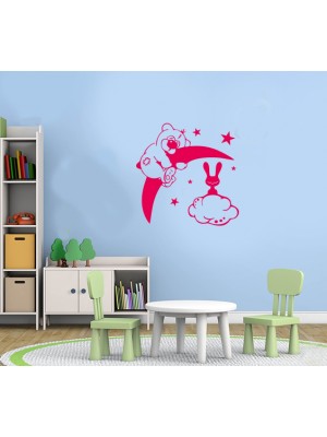 Ayı ve Tavşan Çocuk Odası Duvar Sticker