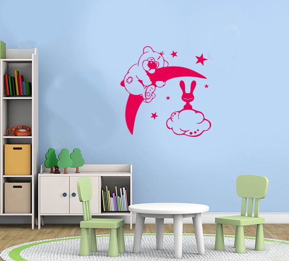 Ayı ve Tavşan Çocuk Odası Duvar Sticker
