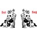 Anne Panda ve Yavru Panda Duvar Sticker