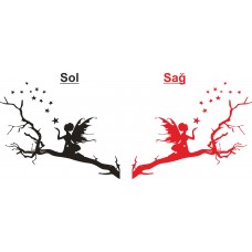 Yıldız Saçan Peri Kızı Duvar Sticker 