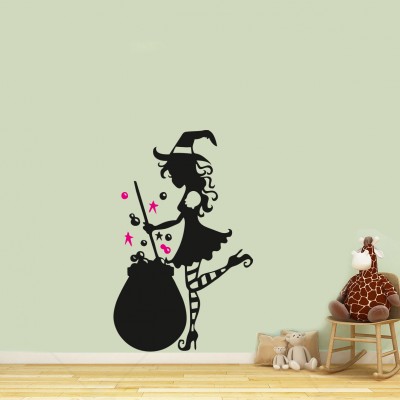 Cadı ve Büyü kazanı Duvar Sticker