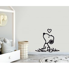 Kalp ve Sevimli Köpek Duvar Sticker