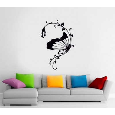 Floral Kelebek Beyaz Eşya ve Duvar Sticker