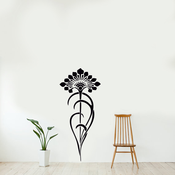 Floral Dekoratif Çiçek Duvar Sticker