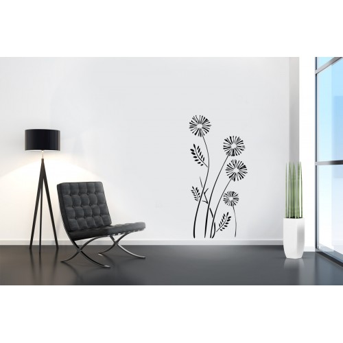 Dekoratif Çiçek Duvar Stickerı