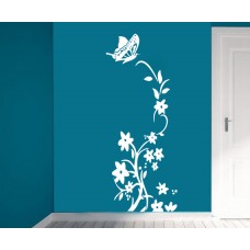 Çiçek ve Kelebek Duvar Sticker 