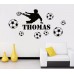 Futbolcu ve Futbol Topları Duvar Sticker