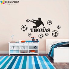Futbolcu ve Futbol Topları Duvar Sticker 